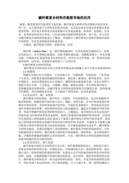 碳纤维复合材料在船舶市场的应用