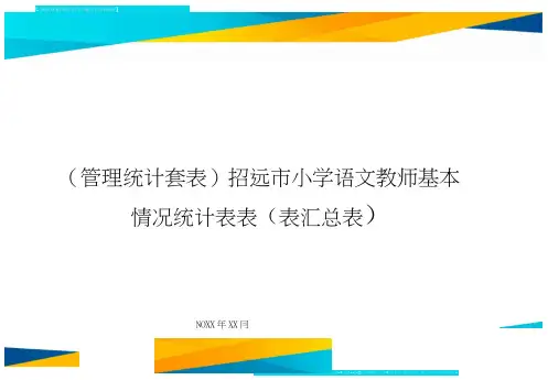 招远市小学语文教师基本情况统计表表(表汇总表)