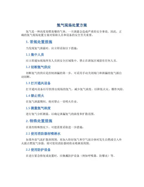 氢气现场处置方案
