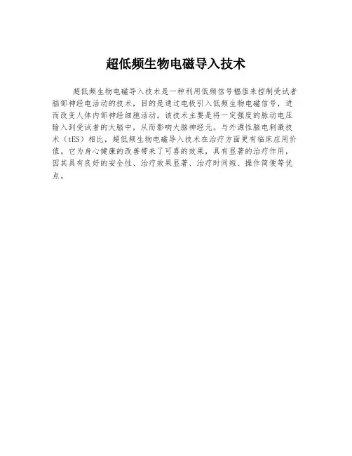 超低频生物电磁导入技术