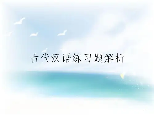 古代汉语练习题解析