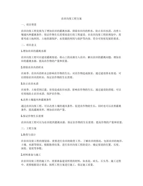 农田沟渠工程方案