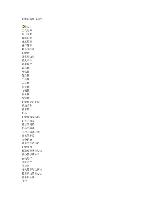 轮滑运动知识介绍