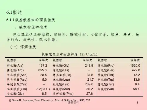 氨基酸基本的理化性质