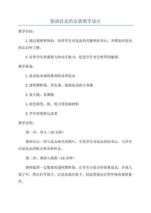 装满昆虫的衣袋教学设计