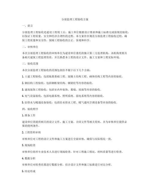 分部监理工程验收方案