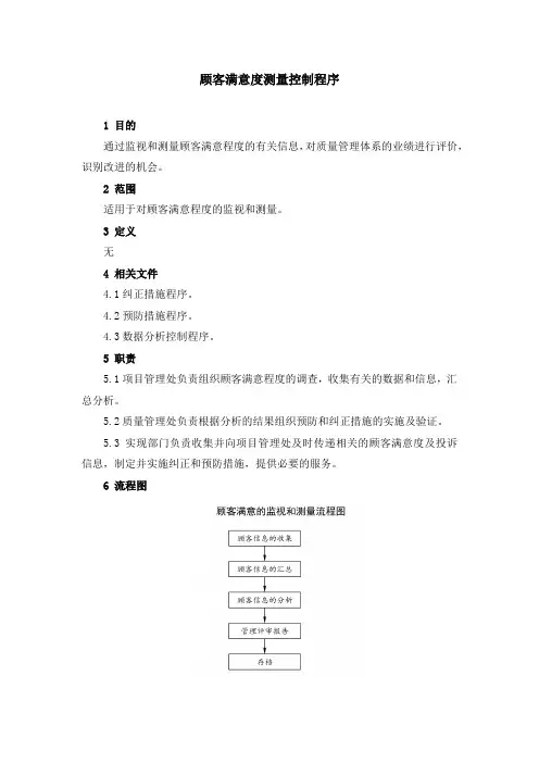 顾客满意度测量控制程序