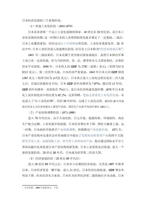 日本工业化进程总结