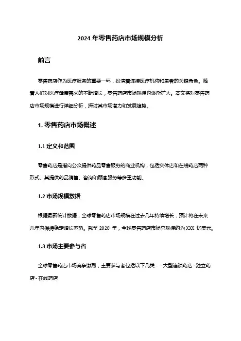 2024年零售药店市场规模分析