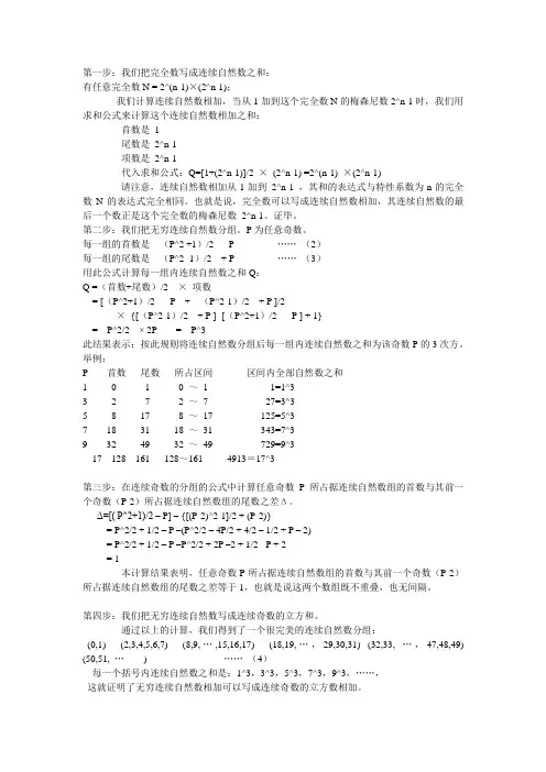 完全数公式推理