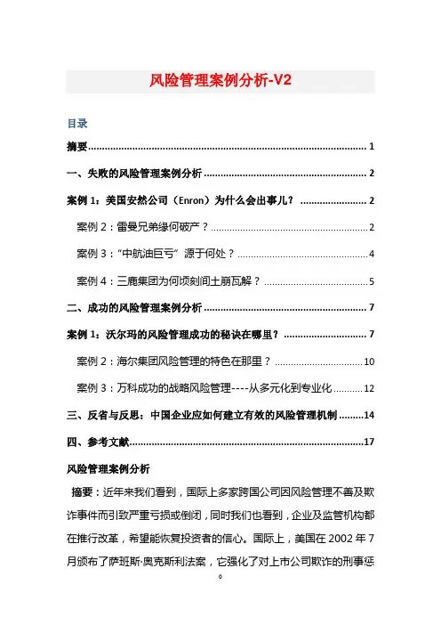风险管理案例分析-V2 精品