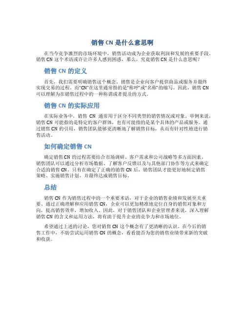 销售cn是什么意思啊