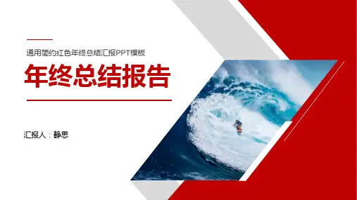 商务风红色年终总结报告ppt