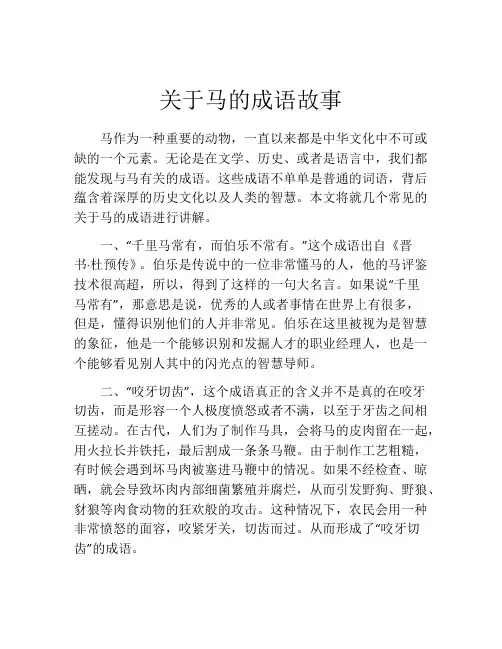 关于马的成语故事