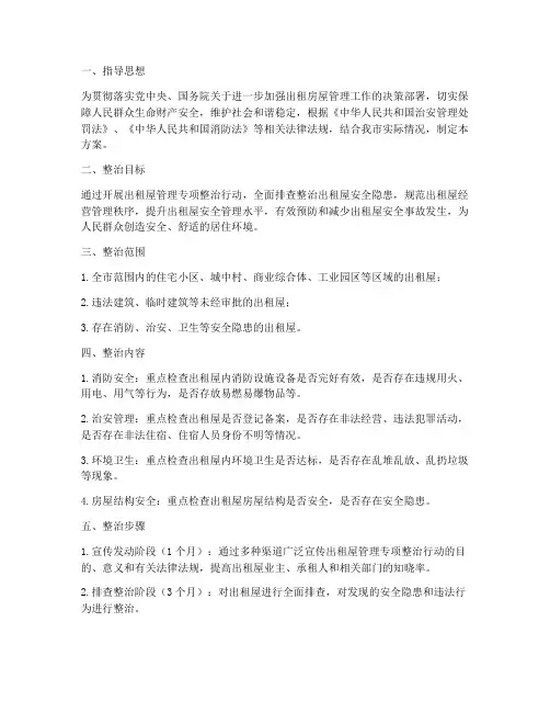 出租屋管理专项整治方案
