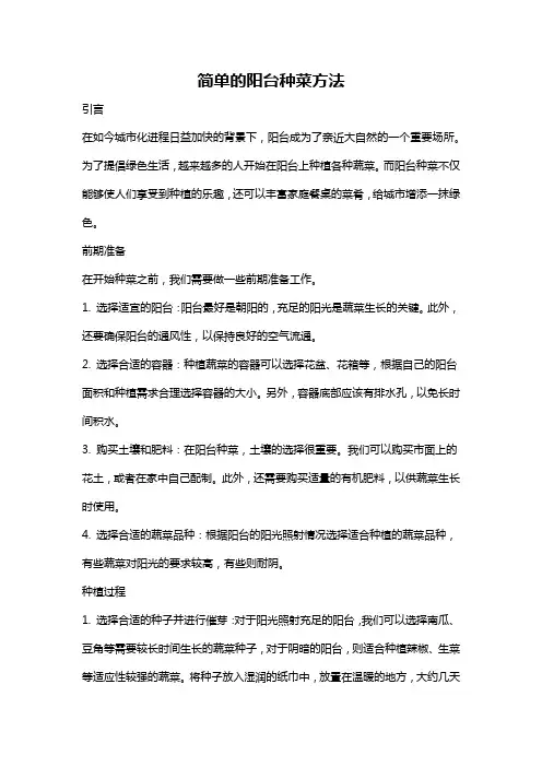 简单的阳台种菜方法