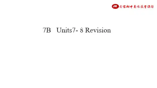 牛津译林版中考英语一轮复习七年级下册 Unit7-Unit8复习课件