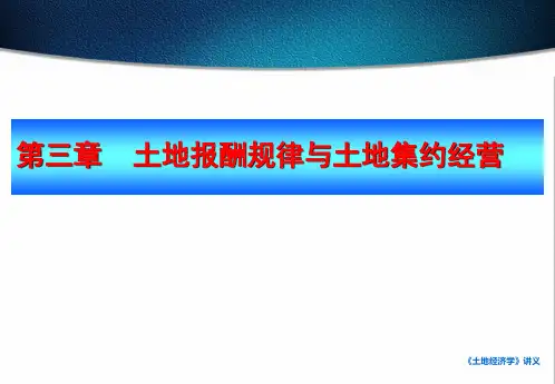 第3章土地报酬规律与土地集约经营