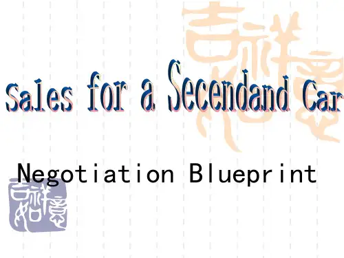 国际商务谈判模拟实训 Sales for a Secendand Car 5(Part A)