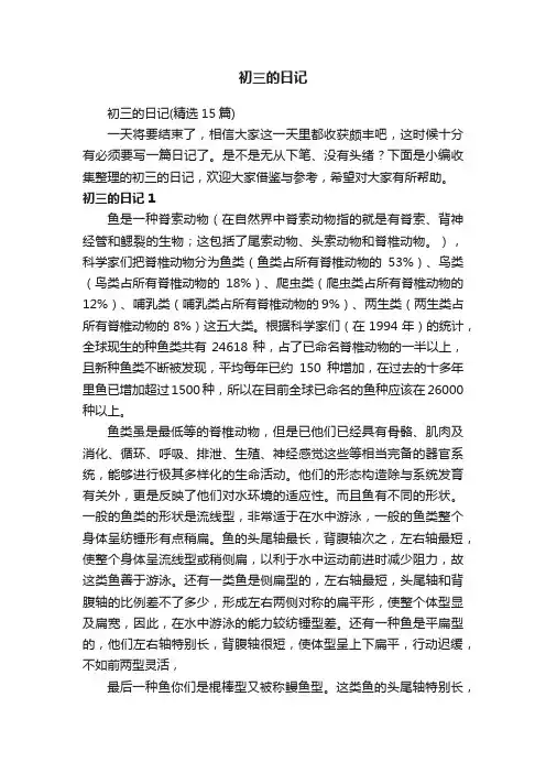初三的日记