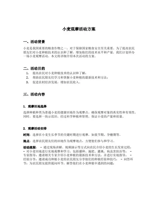 小麦观摩活动方案