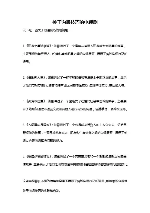 关于沟通技巧的电视剧