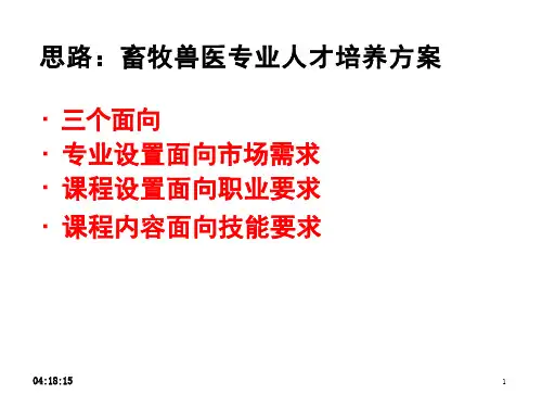 畜牧兽医专业人才培养方案汇报ppt课件