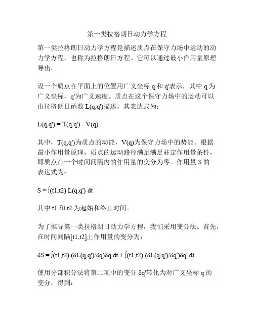 第一类拉格朗日动力学方程