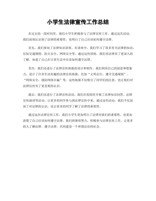 小学生法律宣传工作总结