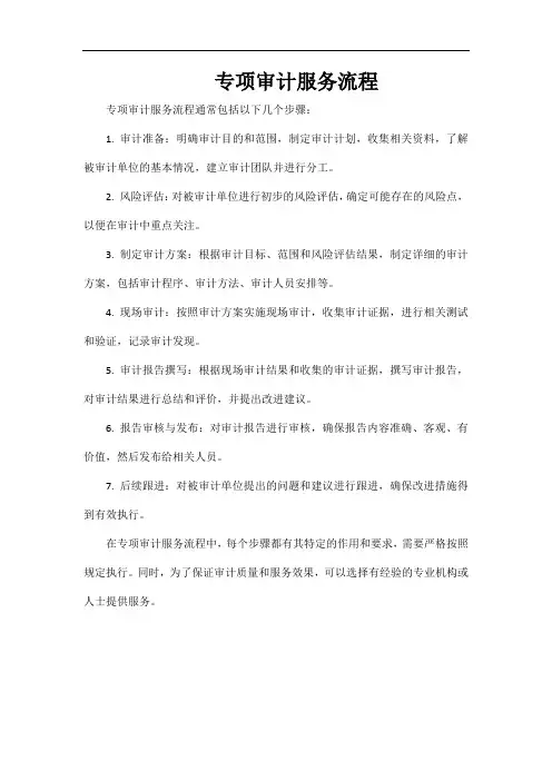 专项审计服务流程