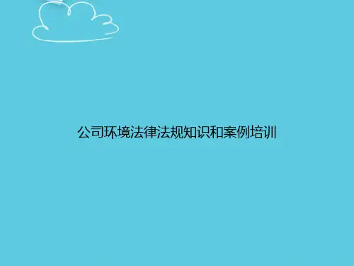 公司环境法律法规知识和案例培训精选PPT