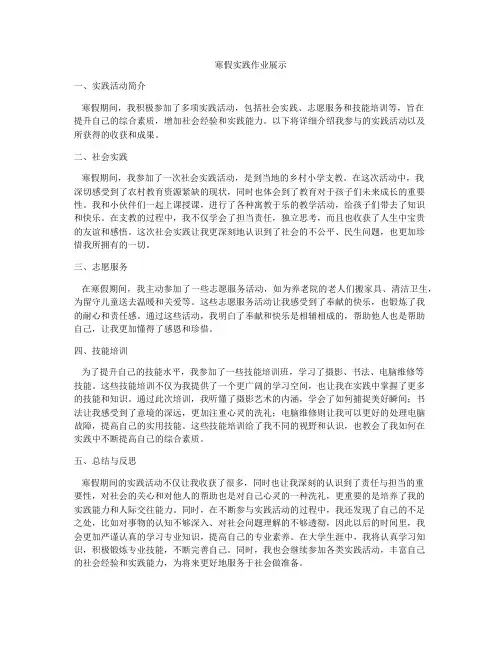 寒假实践作业展示