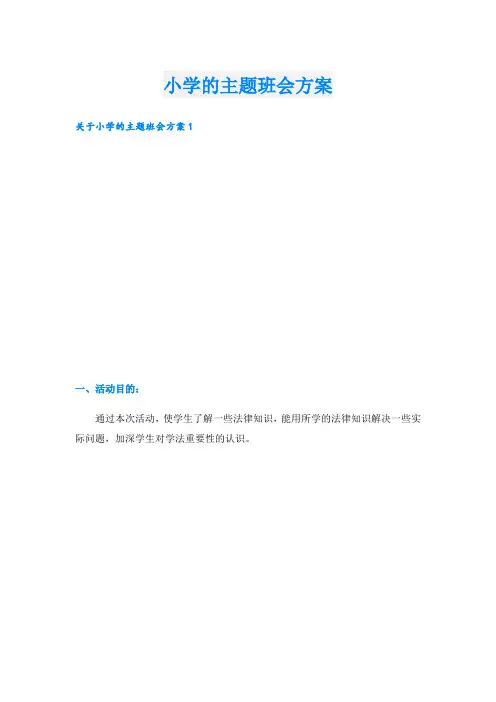 小学的主题班会方案.doc