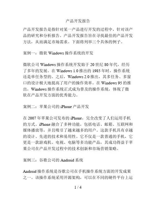 产品开发报告