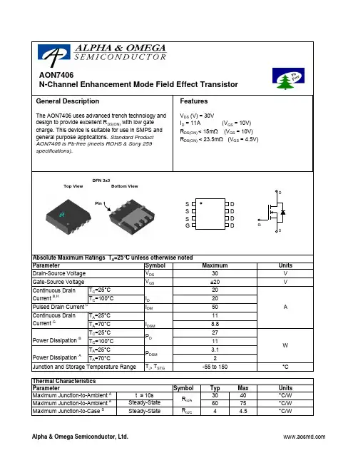 AON7406中文资料