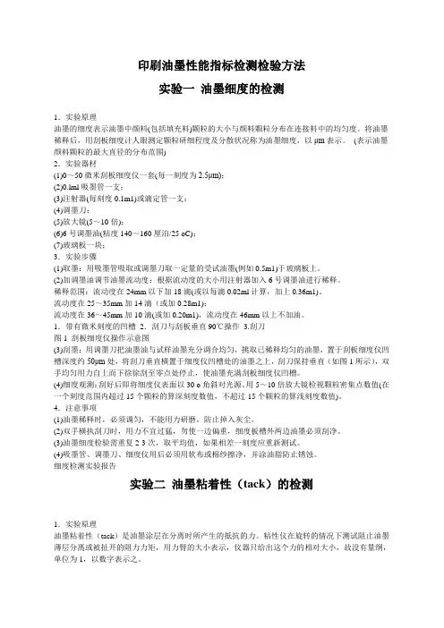 印刷油墨性能指标检测检验方法