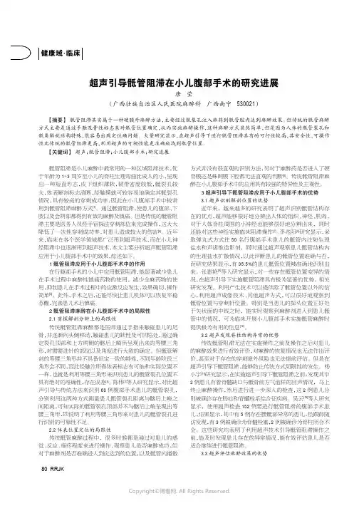 超声引导骶管阻滞在小儿腹部手术的研究进展