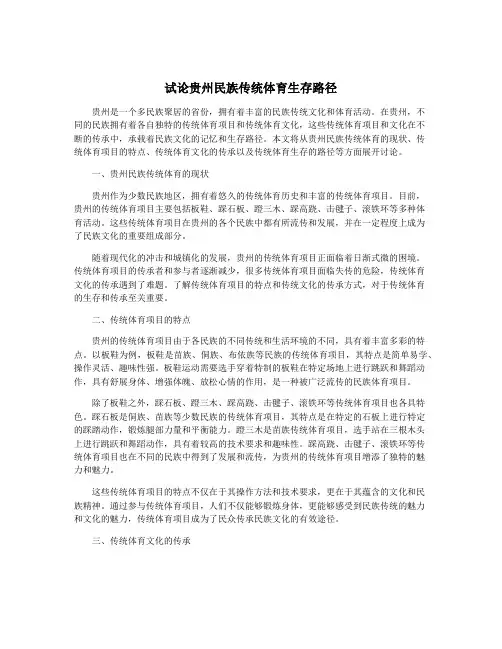试论贵州民族传统体育生存路径