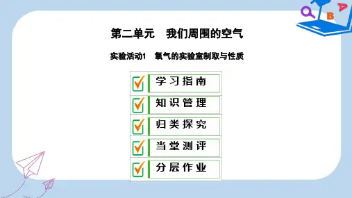 2019-2020年秋九年级化学上册 第二单元 我们周围的空气 实验活动1 氧气的实验室制取与性质课件  新人教版