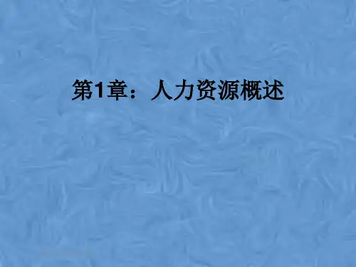 第1章：人力资源概述