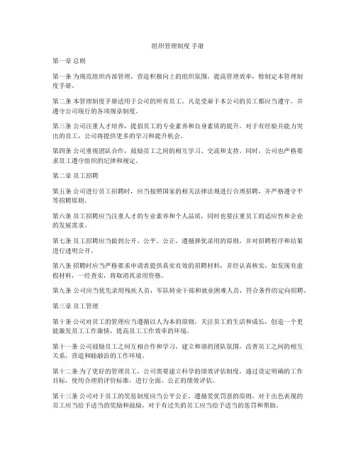 组织管理制度 手册