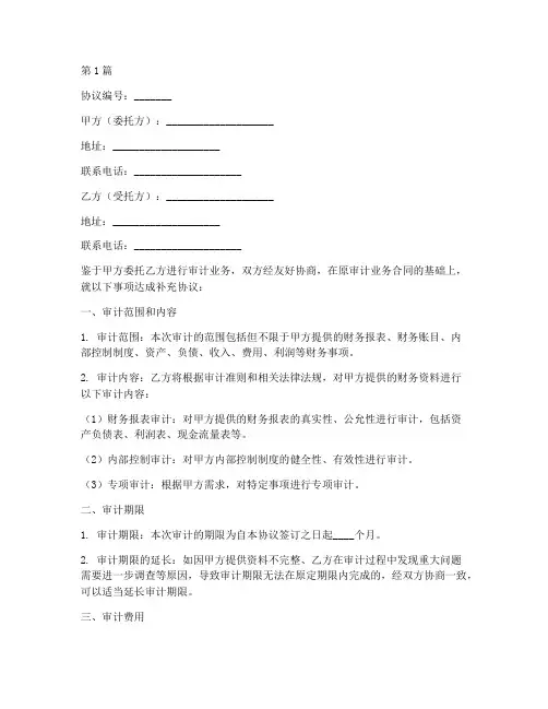 审计业务补充协议书范本(3篇)