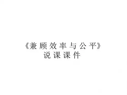 高一政治兼顾效益与公平2(新201907)
