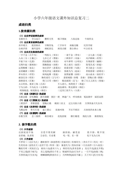 小学六年级语文总复习二(1)