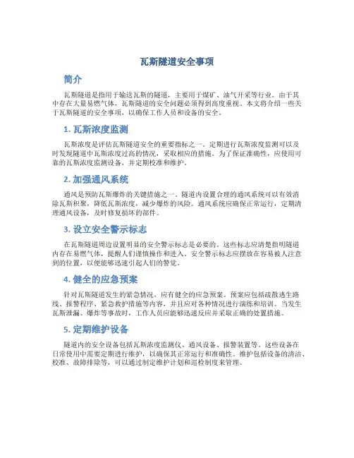 瓦斯隧道安全事项