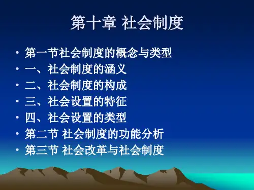 10第十章 社会制度