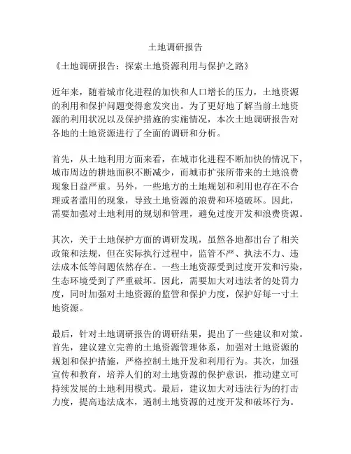 土地调研报告