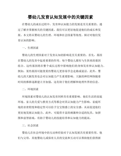 婴幼儿发育认知发展中的关键因素