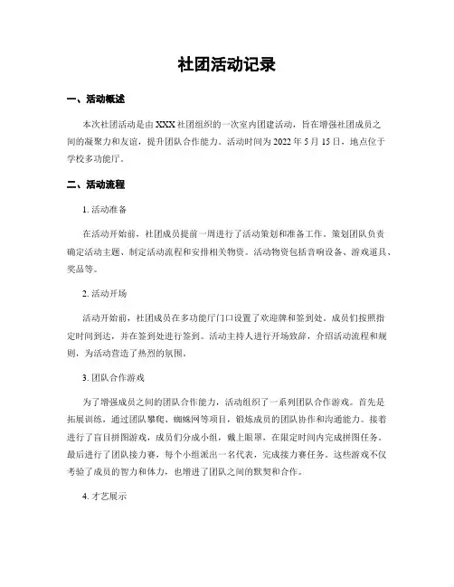 社团活动记录