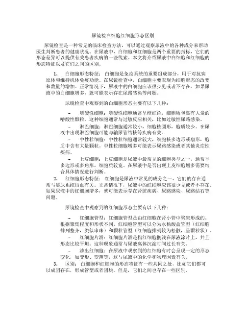 尿镜检白细胞红细胞形态区别